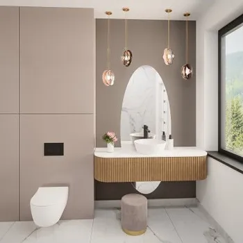 Zrcadlo Koupelnové zrcadlo eliptické dvoudílné - ELIPSA