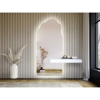 Zrcadlo Zrcadlo s nepravidelným tvarem s výřezem pro osvětlenou skříňku - AURO 1 LED