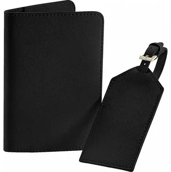 Cestovní taška BagBase Elegantní cestovní set - obal na pas / doklady a označovač na kufr Barva: Černá