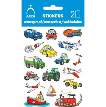 samolepka Samolepky, voděodolné, DOPRAVNÍ PROSTŘEDKY, 10x17 cm, 2archy/bal.