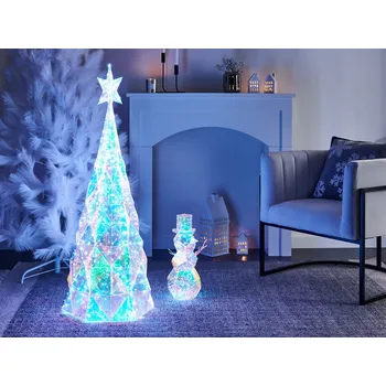 Vánoční dekorace Venkovní LED dekorace vícebarevné duhové osvětlení vánoční stromeček LED světla Beliani