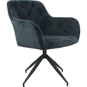Otočná židle, tmavě šedá Velvet látka/černá, VELEZA NEW