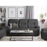 Polohovací pohovka tmavě šedá polyesterové čalounění 3místná manuálně nastavitelná opěrka a podnožka retro styl obývací pokoj Beliani