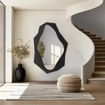 Zrcadlo Dekorativní zrcadlo v ostrém organickém tvaru s rámem z MDF - MINORE