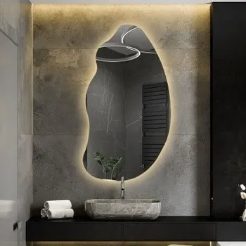 Zrcadlo Zrcadlo s organickým tvarem s podsvícením - TOPAZ LED