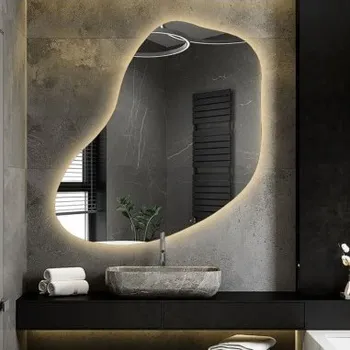 Zrcadlo Organicky tvarované zrcadlo s osvětlením - KWARC LED