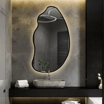 Zrcadlo Zrcadlo s organickým tvarem v rámu s podsvícením - TOPAZ V LED RÁMU