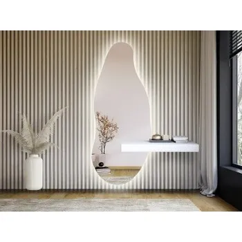 Zrcadlo Zrcadlo s nepravidelným tvarem s výřezem pro osvětlenou skříňku - BARYT LED