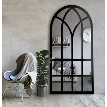 Zrcadlo Zrcadlo okno v loftovém stylu s lištami MDF – RAMONA - barva rámu na výběr