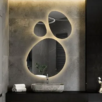 Zrcadlo Sada tří zrcadel organického tvaru s osvětlením - OPALIT LED