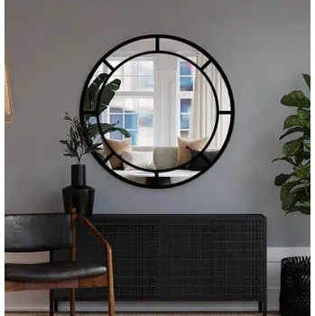 Zrcadlo Kulaté půdní zrcadlo s mdf lištami - MONA