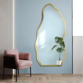 Zrcadlo Nepravidelné zrcadlo ve zlatém lesklém rámu - AURO II SHINE