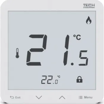 TECH EU-R-8S PLUS Bezdrátový pokojový termostat dvoupolohový s vestavěným čidlem vlhkosti (bílý)