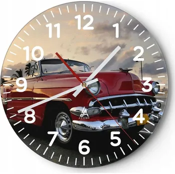 Hodiny Kuchyňské nástěnné hodiny 30x30 Auto Moderní skleněné hodiny Tichý obývací pokoj