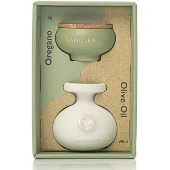 Rostlinný olej Dárkový box s BIO extra panenským olivovým olejem 80ml a sušeným oreganem 5g Ladolea