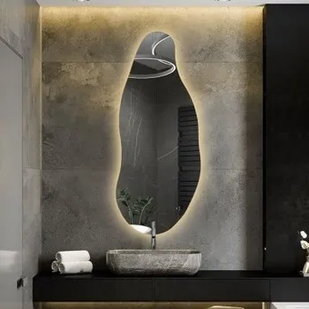 Zrcadlo Dekorativní zrcadlo s organickým tvarem s osvětlením - BARYT LED