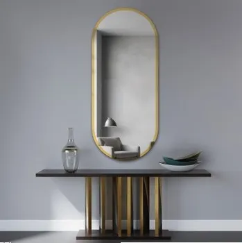 Zrcadlo Oválné zrcadlo ve zlatém lesklém rámu - BONITA