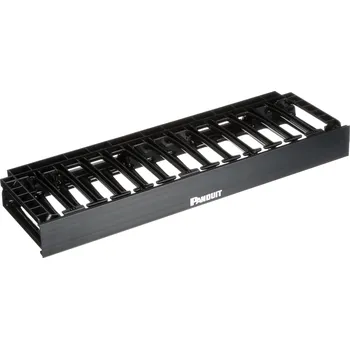 Racková skříň NMF1 Horizontální vyvazovací panel 1U, v. 44mm, h. 157mm, jednostranný, černý