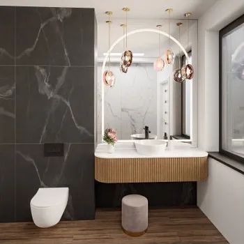 Zrcadlo Koupelnové zrcadlo s polooválným osvětlením KLARA LED