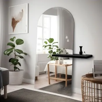 Zrcadlo Alfaram.cz Moderní stojací polooválné zrcadlo s policí - FRANK SHELF 40x150 cm