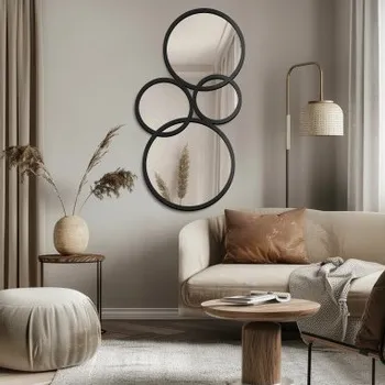 Zrcadlo Dekorativní zrcadlo v černém rámu z MDF - BELM - barva rámu podle vašeho výběru