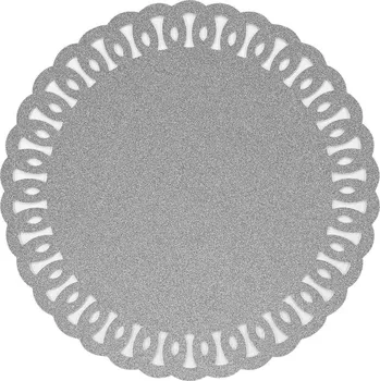 Douceur d'intérieur Třpytivé prostírání GUIRLANDE, Ø 38 cm, šedé
