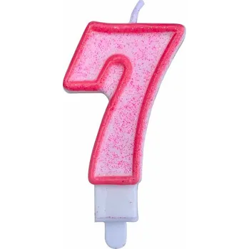 Dortová svíčka MZ Svíčka na dort třpytivá 7 - tři barvy Barva: Růžová