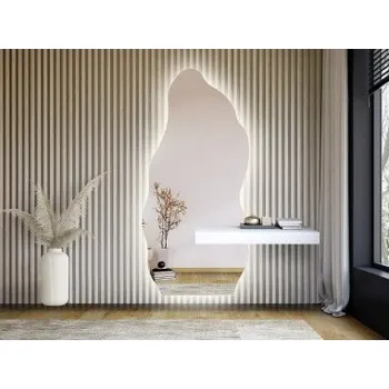 Zrcadlo Zrcadlo s nepravidelným tvarem s výřezem pro osvětlenou skříňku - AURO 2 LED