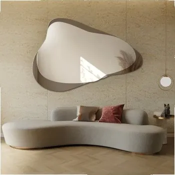 Zrcadlo Nepravidelné zrcadlo na hnědé zrcadlové tabuli – MOCHA MOKKA