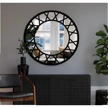 Zrcadlo Dekorativní kulaté zrcadlo s šambránami v loftovém stylu - ELENA