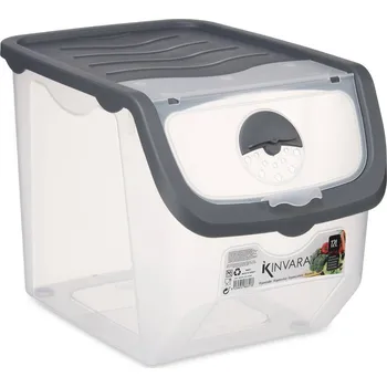 Dóza na potraviny Kinvara Nádoba do lednice na zeleninu, 12 l, šedé víko