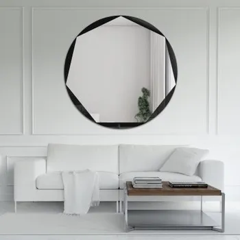 Zrcadlo Sedmiboké zrcadlo v kruhovém rámu - HEPTO