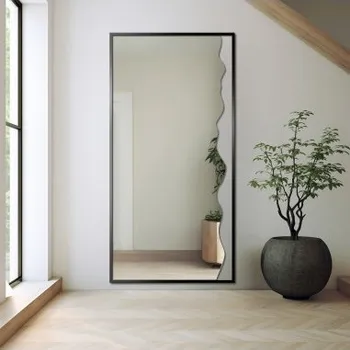 Zrcadlo Dekorativní zrcadlo v černém rámu MDF - WIENA V RÁMU