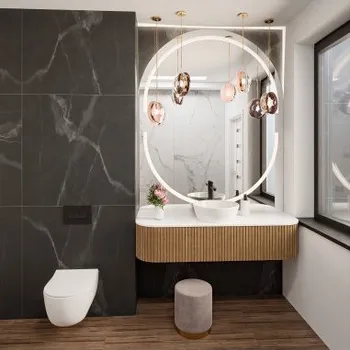 Zrcadlo Poloviční oválné koupelnové zrcadlo s osvětlením - POLA LED