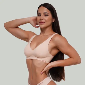 Dámské spodní prádlo Bezešvá podprsenka Beige - GymBeam Velikost: XL, Barva: cream