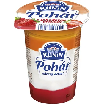 Cukrovinka Mlékárna Kunín Pohár mléčný dezert s příchutí jahoda