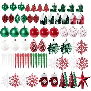 Vánoční dekorace VÁNOČNÍ BAŇKY VELKÉ VÁNOČNÍ OZDOBY SADA NEROZBITNÝCH VÁNOČNÍCH OZDOB NA STROMEČEK