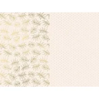 Dárková taška Balící papír růžový tečky a listy 70 x 200 cm - 2 ks