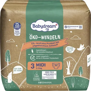 Plenkové kalhoty Babydream Jednorázové ekologické plenky midi, vel. 3 (5–9 kg)