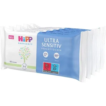 Hygienický ubrousek HiPP Babysanft Čisticí vlhčené ubrousky Ultra Sensitive 5×48 ks