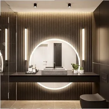 Zrcadlo Kulaté koupelnové zrcadlo ze dvou částí s osvětlením WIRO LED II