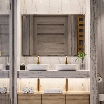 Zrcadlo Obdélníkové zrcadlo s ozdobným zkosením - FAZA