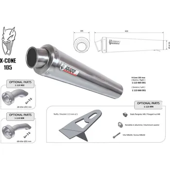 Univerzální tlumič MIVV X-Cone 105 - levá strana 00.73.KU.002.SC3