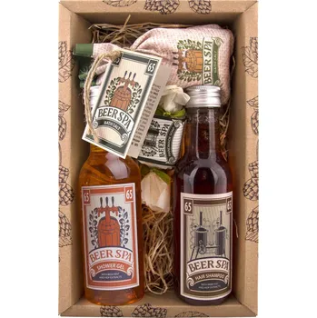 Kosmetická sada Kosmetický balíček Beer Spa premium – gel 200ml, pěna 200ml, sůl 150g a mýdlo 30g