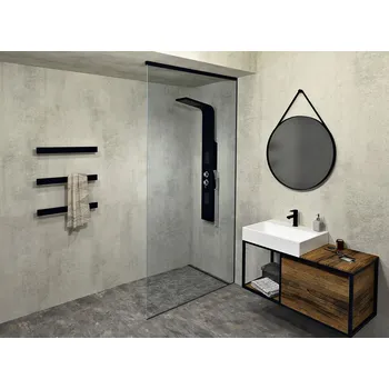 Architex sada pro uchycení skla, podlaha-stěna-strop, max. š. 1200mm, černá mat AXL2812B