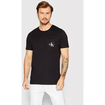 Pánská móda Calvin Klein Jeans T-Shirt J30J320936 Černá Slim Fit M
