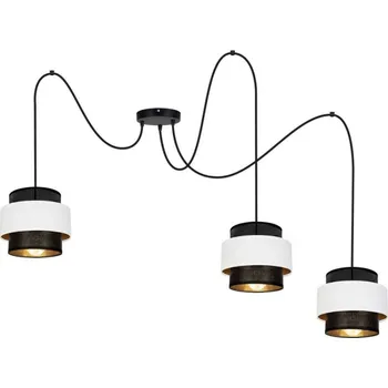 Lustr na lanku NESS 3xE27/60W/230V pavouk černá/bílá