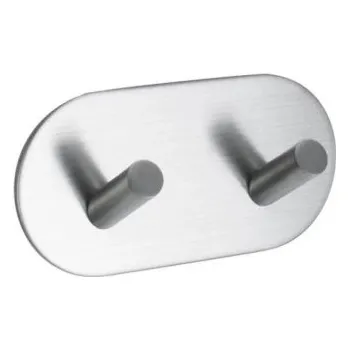 Věšák Dvojity samolepící věšák Inox matt, Base 100, 60507-21