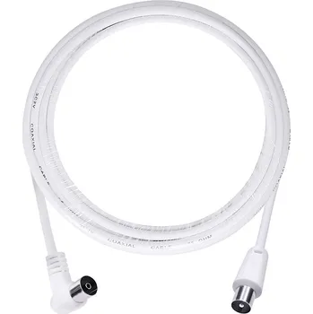Anténní kabel Účastnická šňůra bílá, COAX kombinované konektory, 5m, sáček