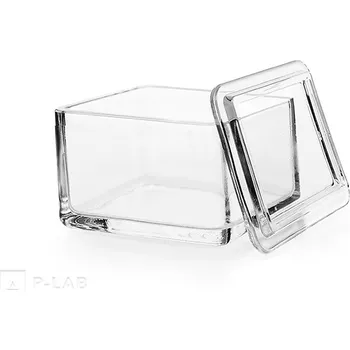 Nádobky barvicí s vkládacím držákem (Popis: Dóza s víkem a nerezovým držákem, Délka (mm): 90, Šířka (mm): 70, Výška (mm): 65, Balení (ks): 1)